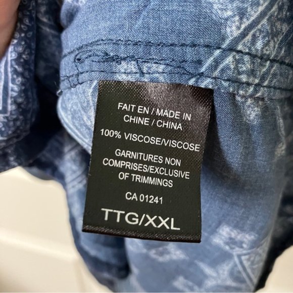 Djab Simons Mens Hawaiian Bandana Style Button Down Flowy Shirt - Picture 4 of 4